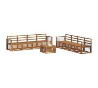 vidaXL Set divani 9 pcs Naturale Legno di Acacia Massello, Divano da giardino, moderno e resistente, set sezionale per terrazzo e patio, comodo da usare