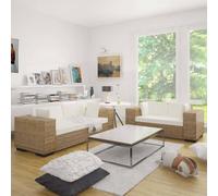 vidaXL Set Divani a 2 e 3 Posti in Vero Rattan