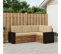 vidaXL Set di 4 divani con cuscini, in legno massello di acacia, da giardino, moderno e accogliente, per una seduta perfetta