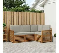 vidaXL Set di 4 divani con cuscini, in legno massello di acacia, da giardino, moderno e accogliente, per una seduta perfetta
