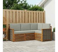 vidaXL Set di 4 divani con cuscini, in legno massello di acacia, da giardino, moderno e accogliente, per una seduta perfetta