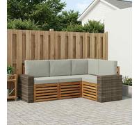 vidaXL Set di 4 divani con cuscini, in legno massello di acacia, da giardino, moderno e accogliente, per una seduta perfetta