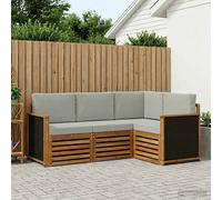vidaXL Set di 4 divani con cuscini, in legno massello di acacia, da giardino, moderno e accogliente, per una seduta perfetta