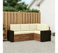 vidaXL Set di 4 divani con cuscini, in legno massello di acacia, da giardino, moderno e accogliente, per una seduta perfetta