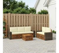 vidaXL Set divani con cuscino 6 pcs Legno di Acacia Massello, Divano da giardino, resistente, mobile moderno per patio, set per rilassamento all'aperto, comfort nel terrazzo