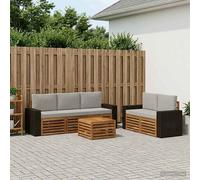 vidaXL Set divani con cuscino 6 pcs Legno di Acacia Massello