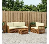 vidaXL Set divani con cuscino 6 pcs Legno di Acacia Massello, Divano da giardino, resistente, mobile moderno per patio, set per rilassamento all'aperto, comfort nel terrazzo