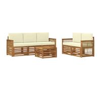 vidaXL Set divani con cuscino 6 pcs Legno di Acacia Massello, Divano da giardino, resistente, mobile moderno per patio, set per rilassamento all'aperto, comfort nel terrazzo