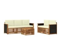 vidaXL Set divani con cuscino 6 pcs Legno di Acacia Massello, Divano da giardino, resistente, mobile moderno per patio, set per rilassamento all'aperto, comfort nel terrazzo