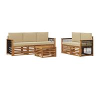 vidaXL Set divani con cuscino 6 pcs Legno di Acacia Massello, Divano da giardino, resistente, mobile moderno per patio, set per rilassamento all'aperto, comfort nel terrazzo