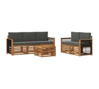 vidaXL Set divani con cuscino 6 pcs Legno di Acacia Massello, Divano da giardino, resistente, mobile moderno per patio, set per rilassamento all'aperto, comfort nel terrazzo