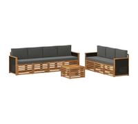 vidaXL Set divani con cuscino 8 pcs Legno di Acacia Massello, Divano Sezionale da Giardino, Mobili da Patio Resistente, Per Relax e Comfort all'Aperto