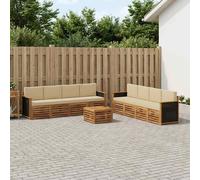 vidaXL Set divani con cuscino 9 pcs Legno di Acacia Massello