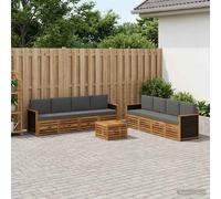 vidaXL Set divani con cuscino 9 pcs Legno di Acacia Massello