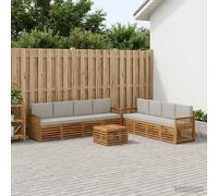vidaXL Set divani con cuscino 9 pcs Legno di Acacia Massello, Divano da giardino, moderno sezione, arredo resistente, lounge patio, set salotto per terrazze