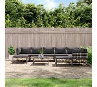 vidaXL Set Divani da Giardino 10pz con Cuscini Antracite in Polyrattan