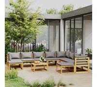 vidaXL Set Divani da Giardino 11 pz con Cuscini in Massello di Acacia