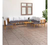 vidaXL Set Divani da Giardino 12 pz con Cuscini in Massello di Acacia