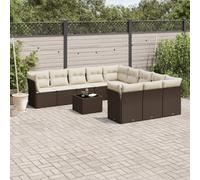 DIVANI DA GIARDINO VIDAXL 12 pz con Cuscini Marrone in Polyrattan - 3250262