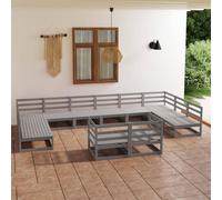 vidaXL Set Divani da Giardino 12 pz in Legno Massello di Pino