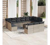 vidaXL Set Divani da Giardino 14pz con Cuscini in Polyrattan