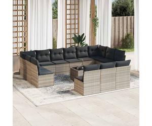 vidaXL Set Divani da Giardino 14pz con Cuscini in Polyrattan