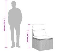vidaXL Set Divani da Giardino 14pz con Cuscini in Polyrattan Beige