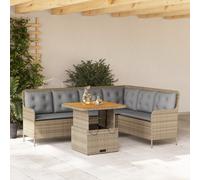vidaXL Set Divani da Giardino 2 pz con Cuscini Beige in Polyrattan