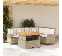vidaXL Set Divani da Giardino 2 pz con Cuscini Beige in Polyrattan