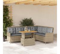 vidaXL Set Divani da Giardino 2 pz con Cuscini Beige in Polyrattan