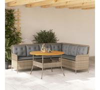 vidaXL Set Divani da Giardino 2 pz con Cuscini Beige in Polyrattan