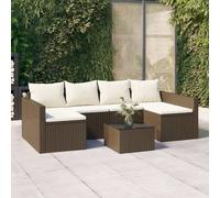 Set Divani da Giardino 2 pz con Cuscini in Polyrattan Marrone