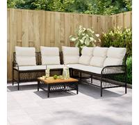 Set Divani da Giardino 2 pz con Cuscini in Polyrattan Nero