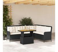 vidaXL Set Divani da Giardino 2 pz con Cuscini in Polyrattan Nero