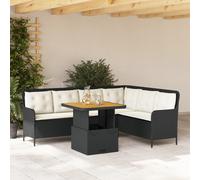 vidaXL Set Divani da Giardino 2 pz con Cuscini in Polyrattan Nero