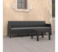 vidaXL Set Divani da Giardino 2 pz con Cuscini in Rattan PP Antracite