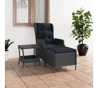 vidaXL Set Divani da Giardino 2 pz con Cuscini Polyrattan Grigio Scuro