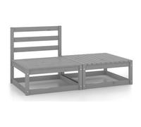 VIDAXL - Set Divani Da Giardino 2 Pz Grigio In Legno Massello Di Pino