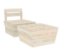 vidaXL Set Divani da Giardino 2 pz in Legno di Abete Impregnato