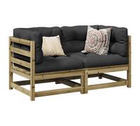 vidaXL Set Divani da Giardino 2 pz in Legno Impregnato di Pino