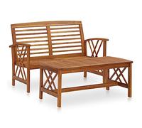vidaXL Set Divani da Giardino 2 pz in Legno Massello di Acacia