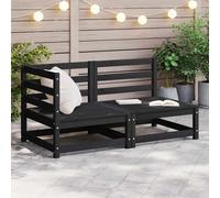 VIDAXL - Set Divani da Giardino 2 pz Nero in Legno Massello di Pino