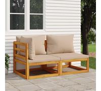 vidaXL Set Divani da Giardino 2pz con Cuscini Legno Massello Acacia