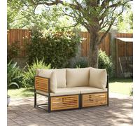 vidaXL Set Divani da Giardino 2pz con Cuscini Legno Massello di Acacia