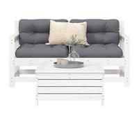 vidaXL Set Divani da Giardino 3 pz Bianco in Legno Massello di Pino