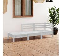 VidaXL Set Divani da Giardino 3 pz Bianco in Legno Massello di Pino