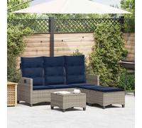 vidaXL Set Divani da Giardino 3 pz con Cuscini a Forma di L Polyrattan