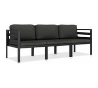 VIDAXL - Set Divani Da Giardino 3 Pz Con Cuscini In Alluminio Antracite