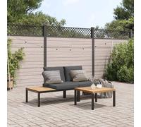 vidaXL Set Divani da Giardino 3 pz con Cuscini in Alluminio Nero