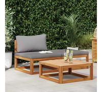vidaXL Set Divani da Giardino 3 pz con Cuscini in Massello di Acacia